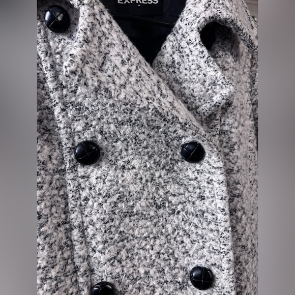 Express Women's Textured Pea Coat - Picture 2 of 4